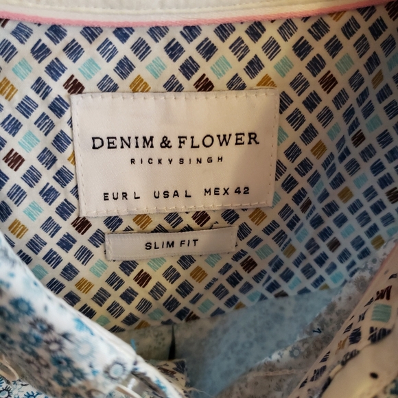 Denim & Flower | Slim Fit Button Down L/S Shirt Lg - Picture 5 of 5